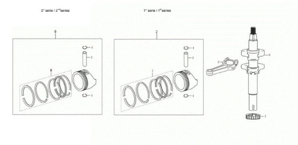 Shaft + piston G 48 TKE ALLROAD PLUS 4 (K655LI) EURO 5 Lawnmower