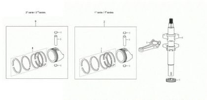 Shaft + piston GH 48 TK Lawnmower