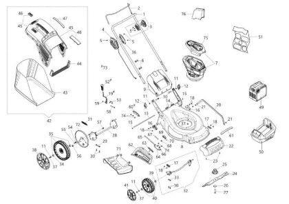 Complete illustrated parts list Gi 48 P Lawnmower