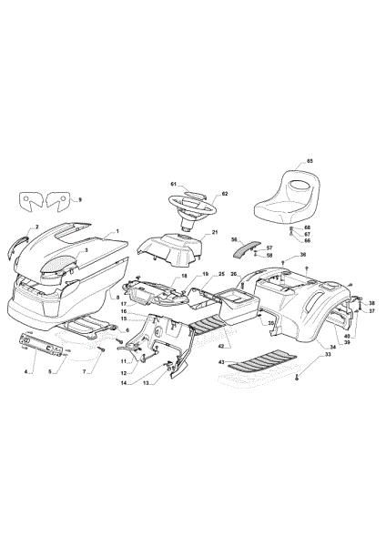 Body OM 108L/18,5 H Cat. 2020 Garden tractor
