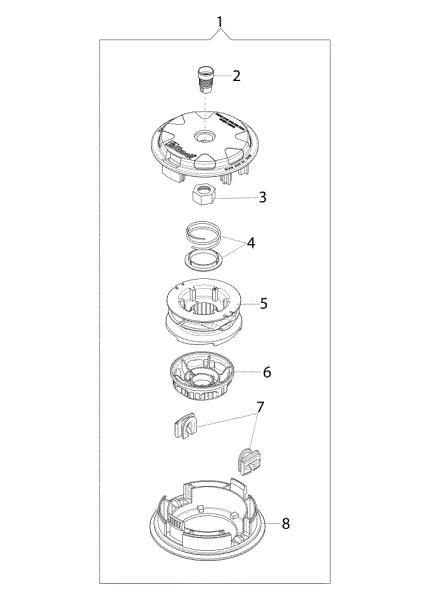 Illustrated parts list (Head "Load and Go" Ø130) BCF 550 Brushcutter