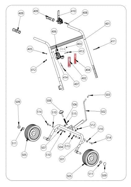 Handlebar SCA 50 H Scarifier