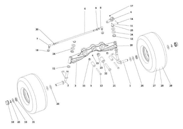 Front axle OM 106/24 KH (K2400AVD V-Twin - EURO5) Cat. 2021 Garden tractor