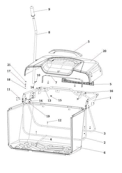 Grass collector OM 106/24 KH (K2400AVD V-Twin - EURO5) Cat. 2021 Garden tractor