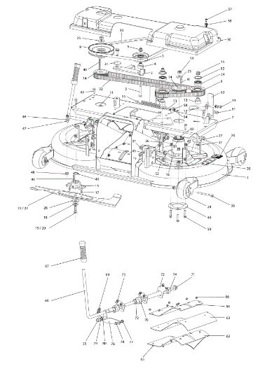 Mowing deck (1/2) (Change over) OM 106/24 KH (K2400AVD V-Twin - EURO5) Cat. 2021 Garden tractor