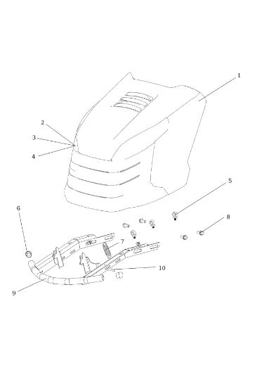 Hood (2/2) OM 106/24 KH (K2400AVD V-Twin - EURO5) Cat. 2021 Garden tractor