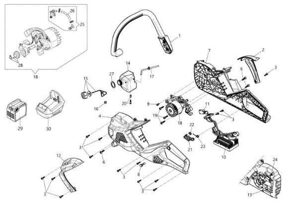 Engine - Crankcase GSi 30 Chainsaw