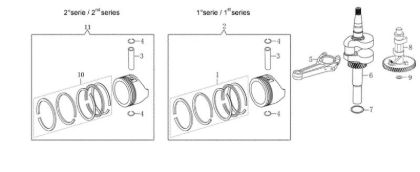 Shaft + piston G 44 PK COMFORT (K450) Lawnmower