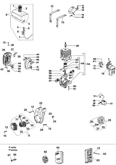 Engine 1° series SA 18 Water pump