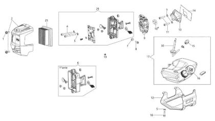 Tank and air filter BCH 50 T Brushcutter