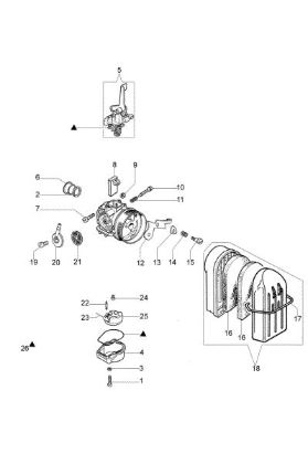 Carburetor SA 45 TL Water pump