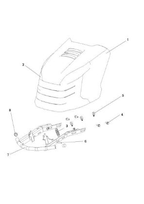 Hood (3/3) OM 107 L/16 KH (K1600AVD - EURO5) Cat. 2022 Garden tractor