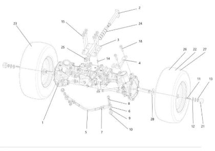 Front axle CHEYENNE 26 (KAWASAKI) Cat. 2022 Garden tractor