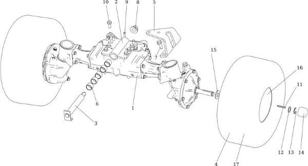 Front axle OM 106/24 KH (K2400AVD V-Twin) 4X4 Cat. 2022 Garden tractor