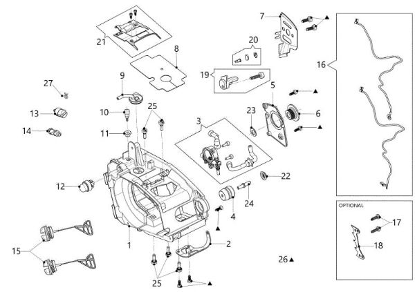 Crankcase GSTH 240 Chainsaw