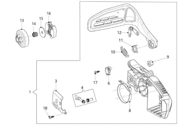 Chain cover - Clutch GSTH 240 Chainsaw
