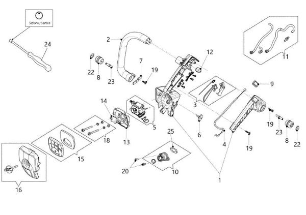Handle and air filter GSTH 240 Chainsaw