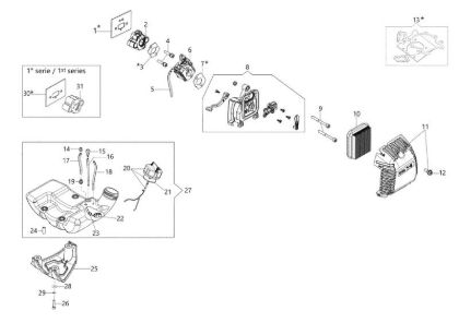 Tank and air filter PPX 275 Application (Pole pruner)