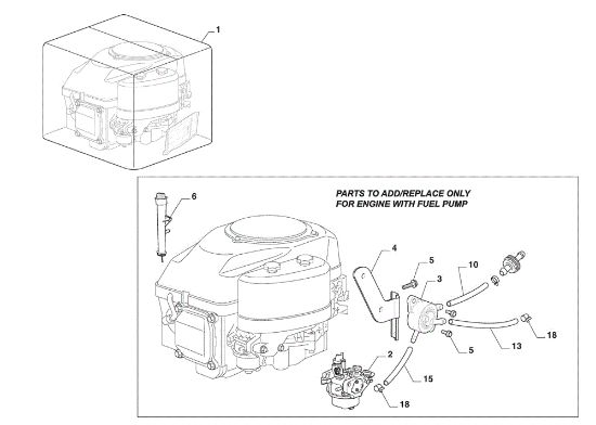 Engine GLX 14-84G Garden tractor