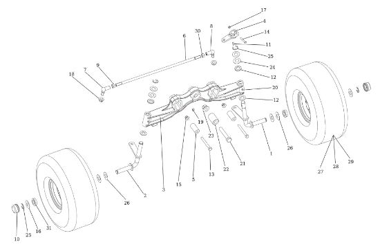 Front axle OM 92/16H Cat.2023 Garden tractor