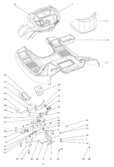 Dashboard OM 106/24 KH (K2400AVD V-Twin - EURO5) Cat. 2023 Garden tractor
