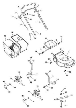 Complete illustrated parts list G 48 PH Lawnmower