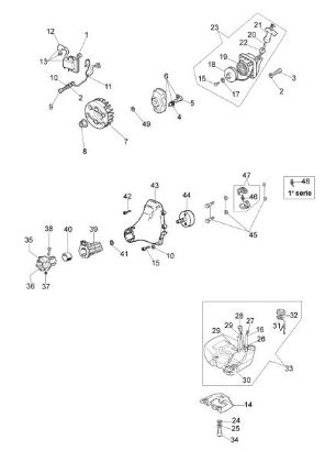 Starter assy and fuel tank 725 T Brushcutter