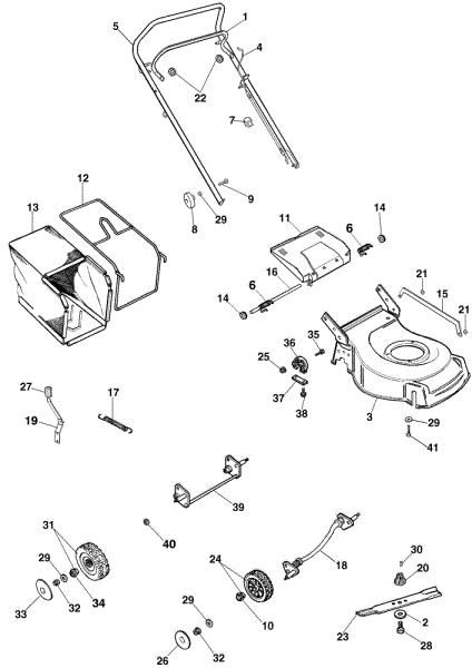 Illustrated parts list G 44 PBC Lawnmower