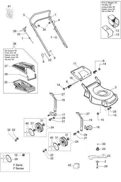 Complete illustrated parts list G 48 PBX Lawnmower