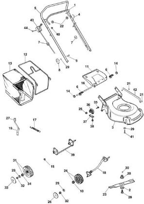 Complete illustrated parts list G 48 PBQC Lawnmower