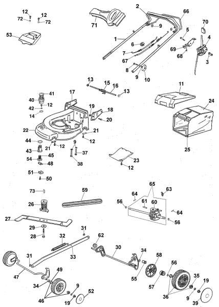Complete illustrated parts list MAX 48 TBX Lawnmower