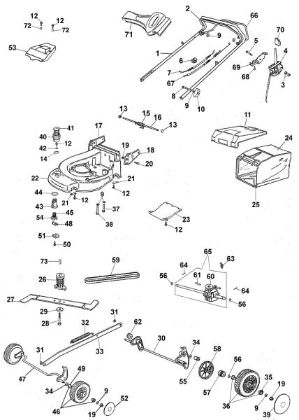 Complete illustrated parts list MAX 48 TH Lawnmower