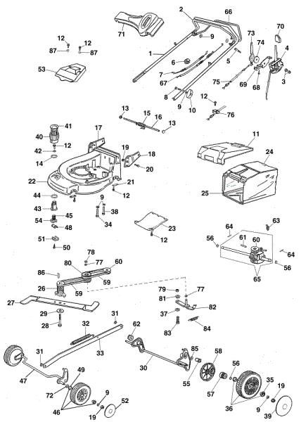 Complete illustrated parts list MAX 48 VBX Lawnmower