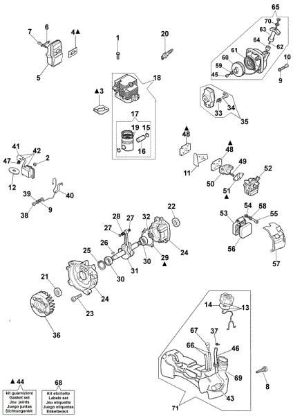 Starter assy and engine BV 126 Blower
