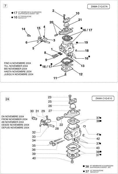 Carburetor TP 74 Tea pruner