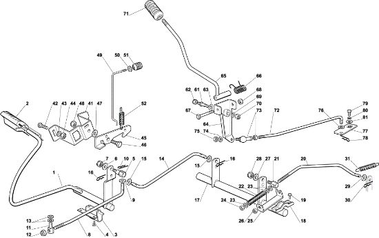 Brake and gearbox controls OM 102C/17M Garden tractor
