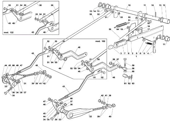 Cutting plate lifting OM 102C/17M Garden tractor