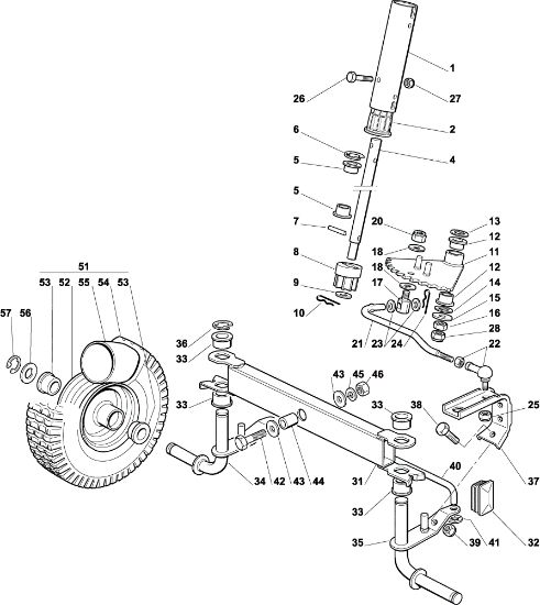 Steering arm OM 63C/6,5M Cat. 2001/2002 Garden tractor