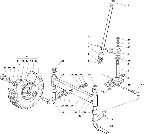 Steering arm OM 72C/12,5H Cat.2002 Garden tractor