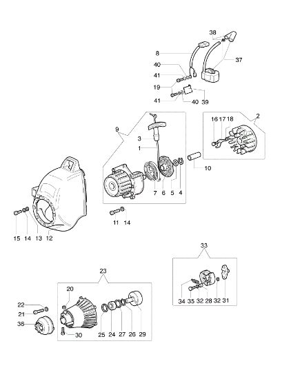 Starter assy and clutch 720 Brushcutter