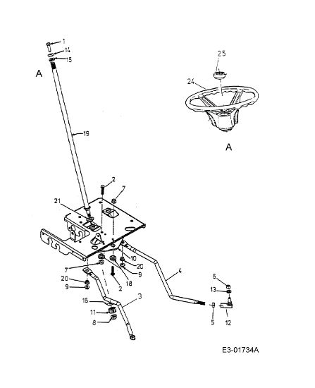 Steering arm POLO 107 H Garden tractor