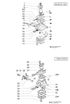 Carburetor WT-442E, C1Q-E7 727 D Brushcutter
