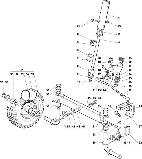 Steering arm OM 63C/6,5M Cat. 2004 Garden tractor