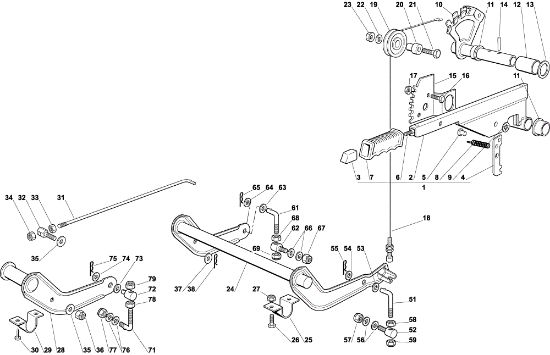 Cutting plate lifting OM 92C/13,5M Cat.2004 Garden tractor