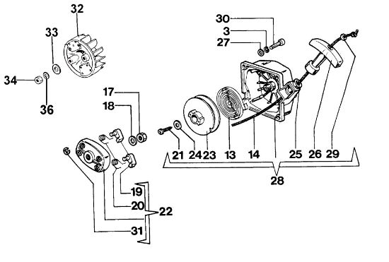 Starter assy 727 C Brushcutter