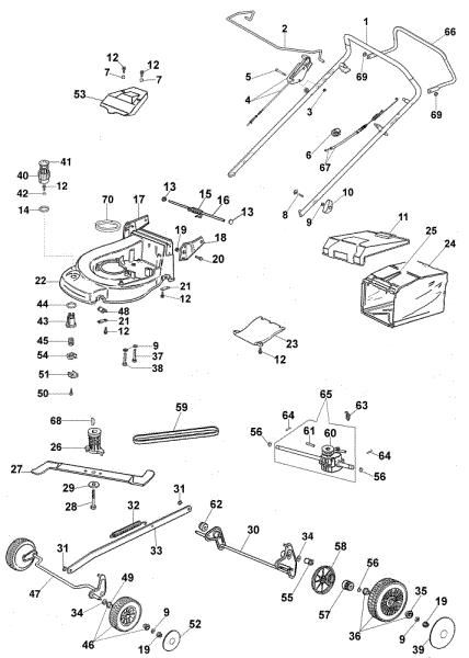 Complete illustrated parts list MAX 48 TBXM Lawnmower