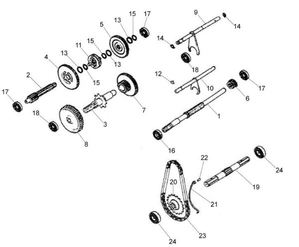 Gears (Gearbox) MH 210R (EN709) Rotary tiller