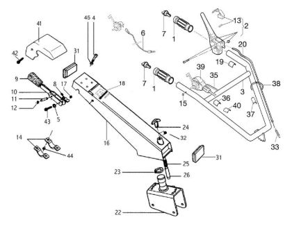 Handle bars and controls MH 210R (EN709) Rotary tiller