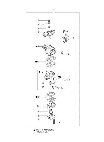 Carburetor WYK-143A OS 530 Ergo Olive shaker