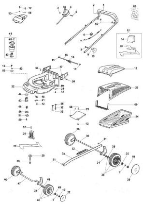 Complete illustrated parts list MAX 48 PBX Plus-Cut Lawnmower